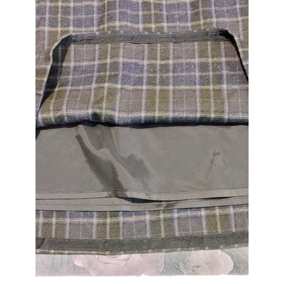 THEORY Plaid Mini Skirt Wool Blend Lined Side Zip Blue Gray Womens Size 10 - Picture 8 of 9